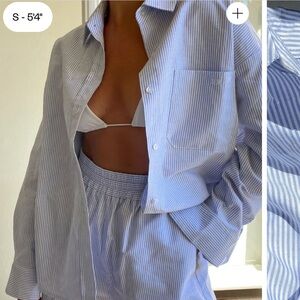 Djerf Avenue Blue Striped Breezy Set